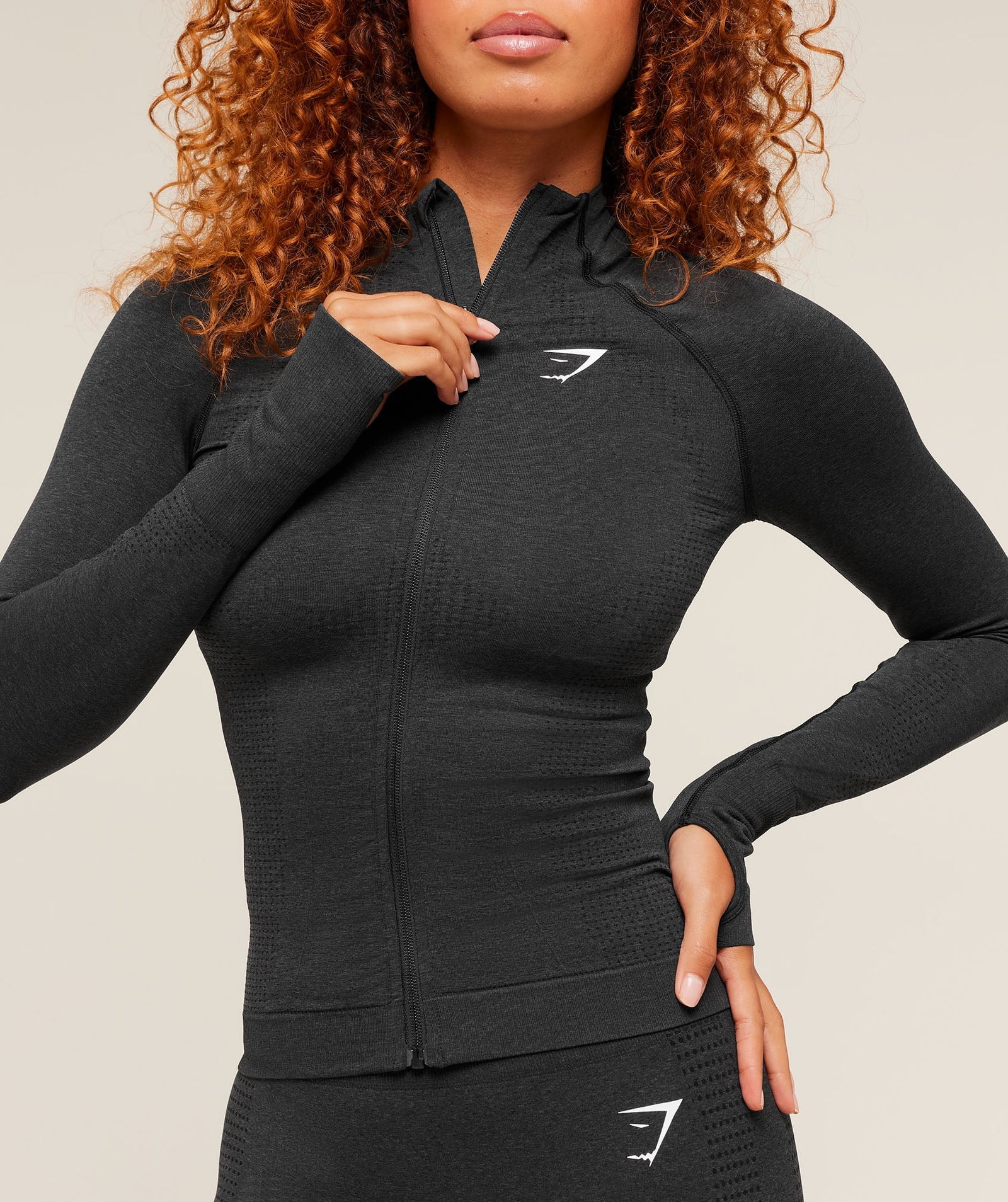 Women's Gymshark Vital Tight Tracktop Black Marl