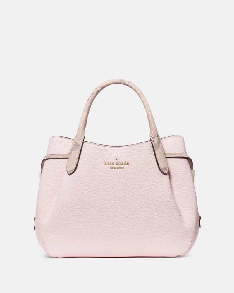 KateSpade Dumpling Pebble and Snake Embossed Small Satchel Bag Shimmer Pink Multi
