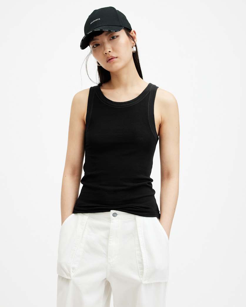AllSaints Rina Crew Neck Sleeveless Tank Top Women's White Women's