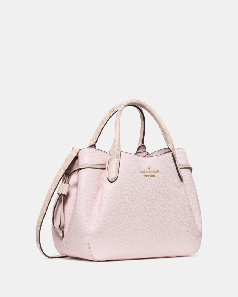 KateSpade Dumpling Pebble and Snake Embossed Small Satchel Bag Shimmer Pink Multi