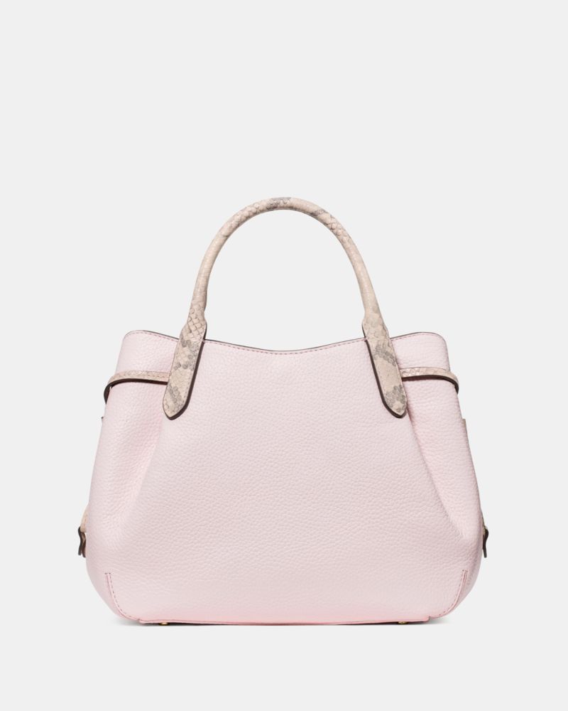 KateSpade Dumpling Pebble and Snake Embossed Small Satchel Bag Shimmer Pink Multi