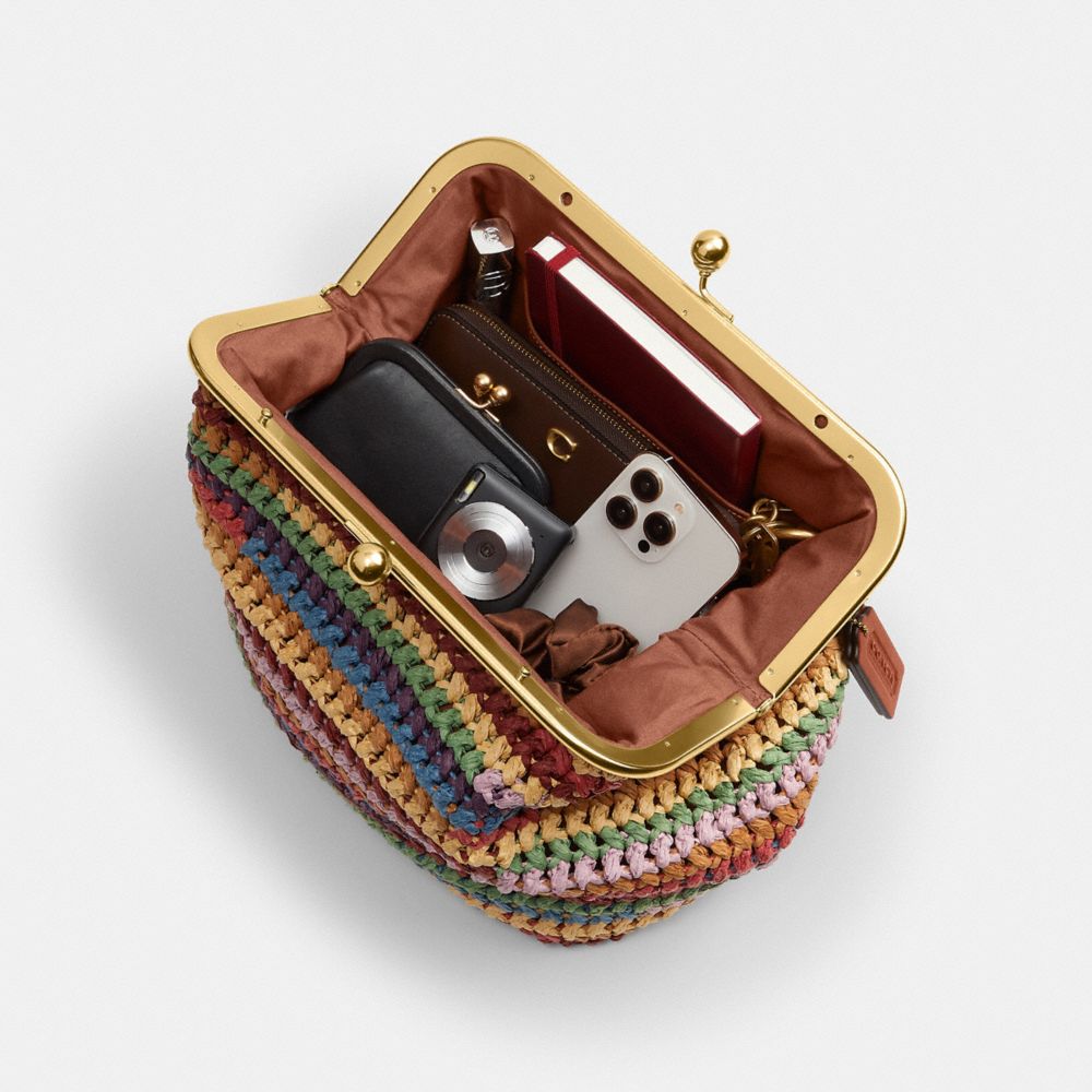 Coach Kisslock Frame Bag 27 Brass Multi