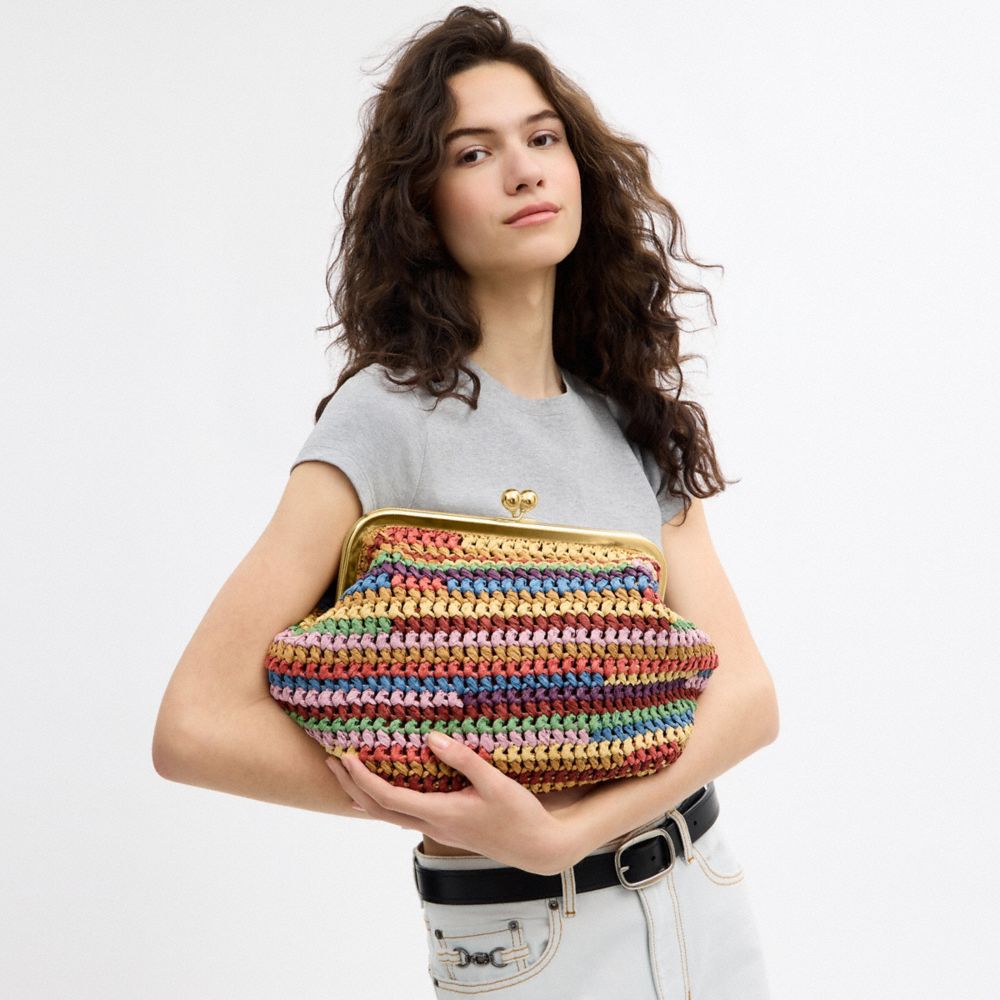 Coach Kisslock Frame Bag 27 Brass Multi