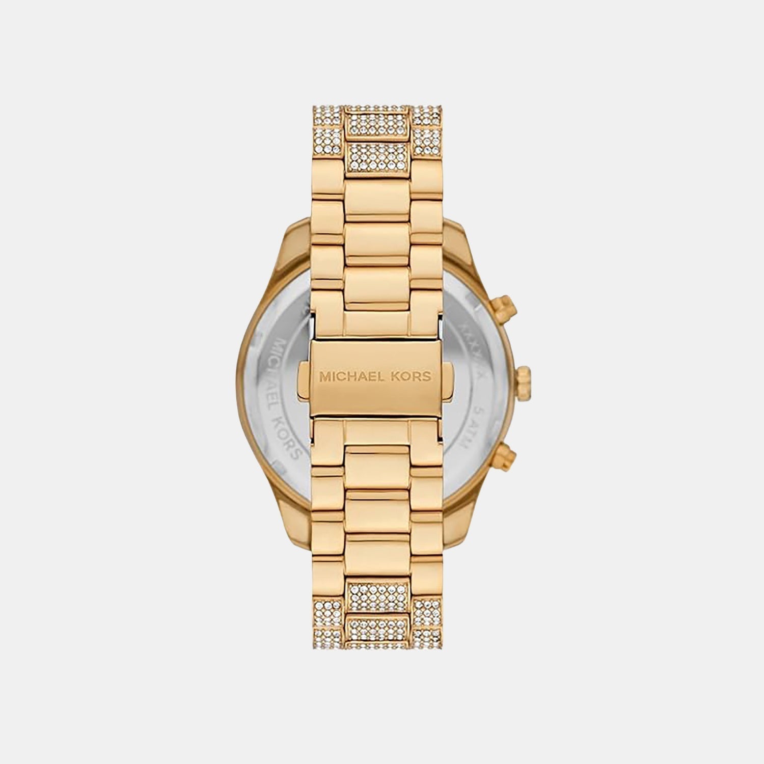 Michael Kors Lexington Women Quartz Gold Dial Chronograph Stainless Steel Watch Mk4971