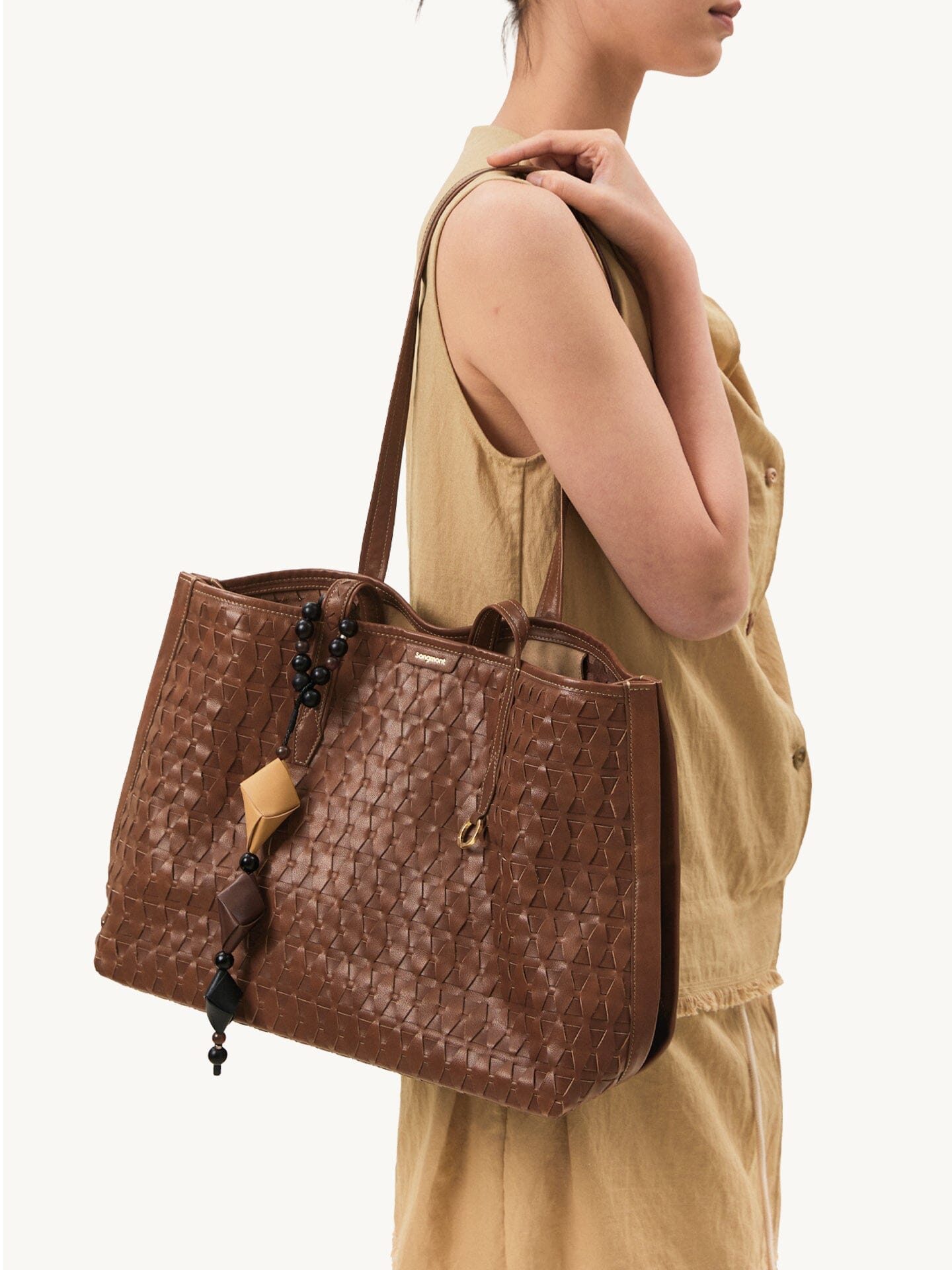 Songmont Medium Lattice Tote Sandal