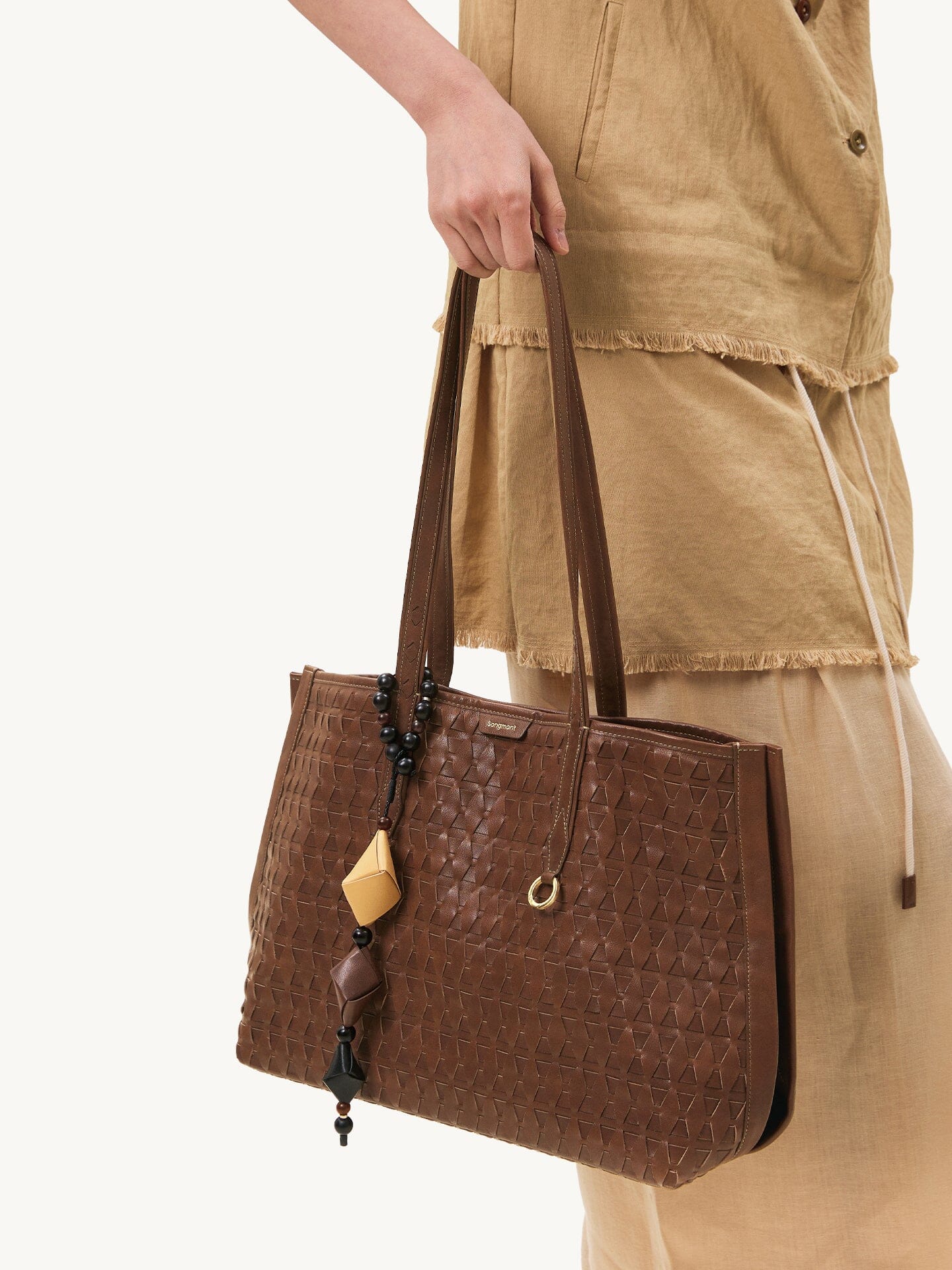 Songmont Medium Lattice Tote Sandal