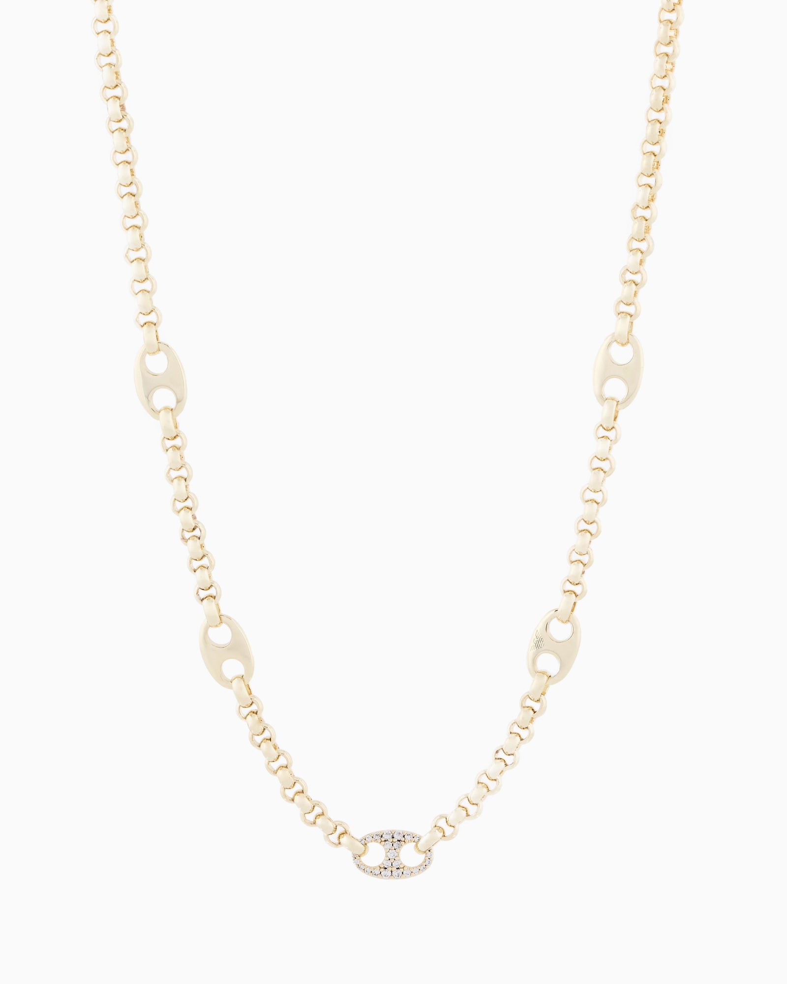 Emporio Armani  Gold-Tone Brass Station Necklace