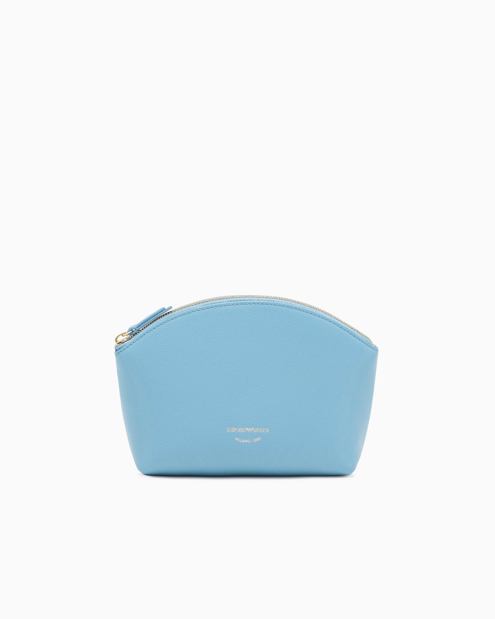 Emporio Armani Beauty case textured leather with gold-toned zip