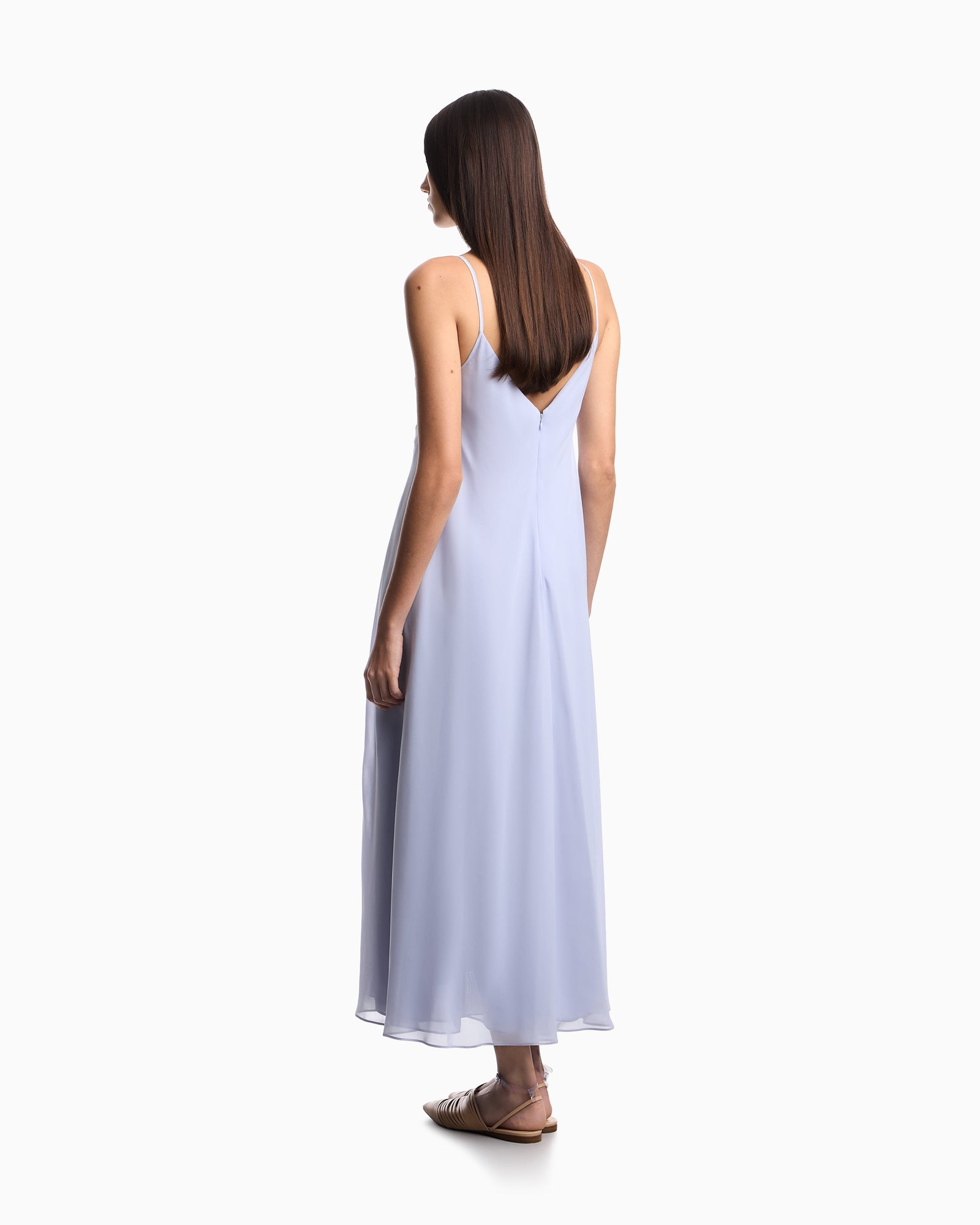 Emporio Armani Long, technical georgette dress