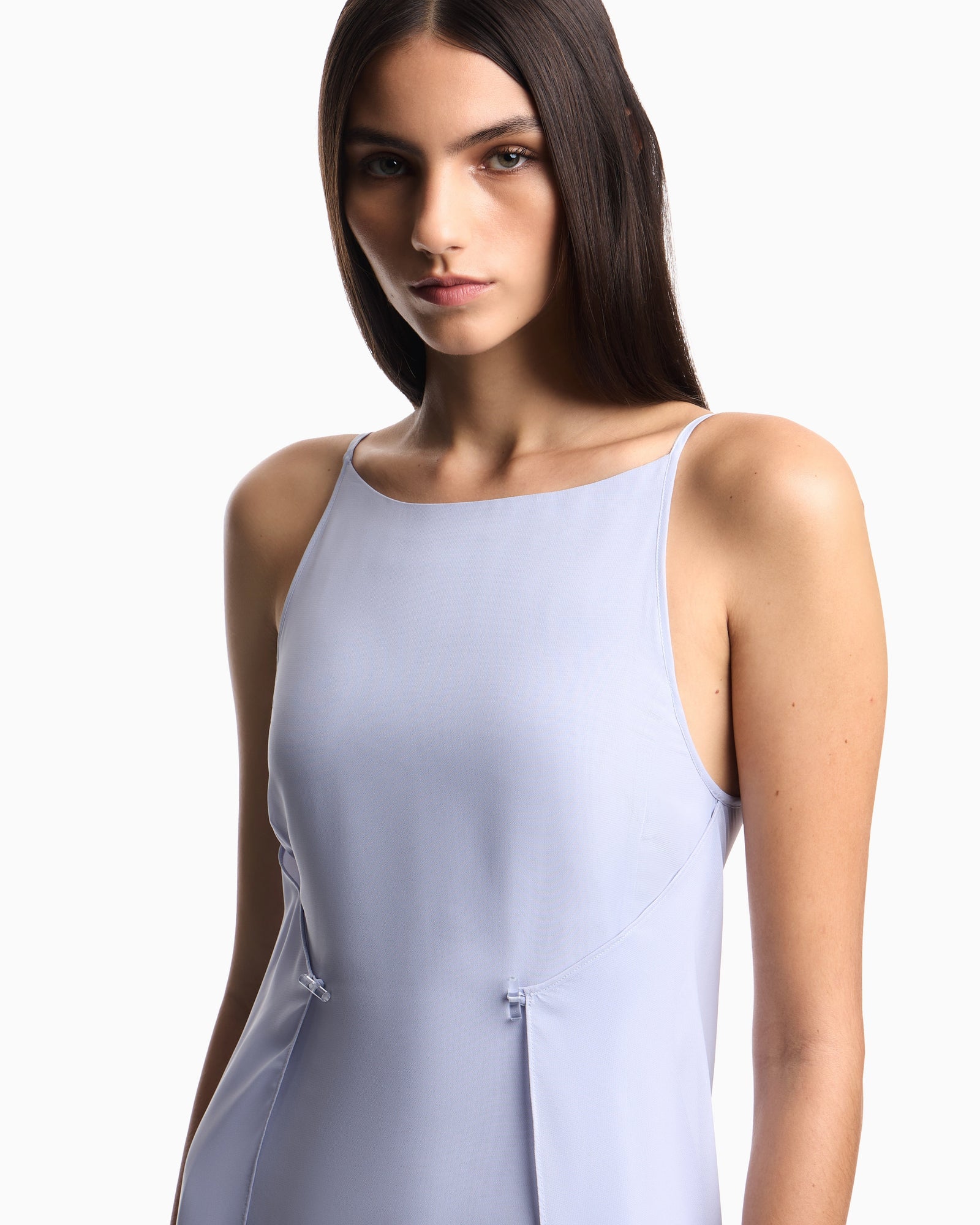 Emporio Armani Long, technical georgette dress