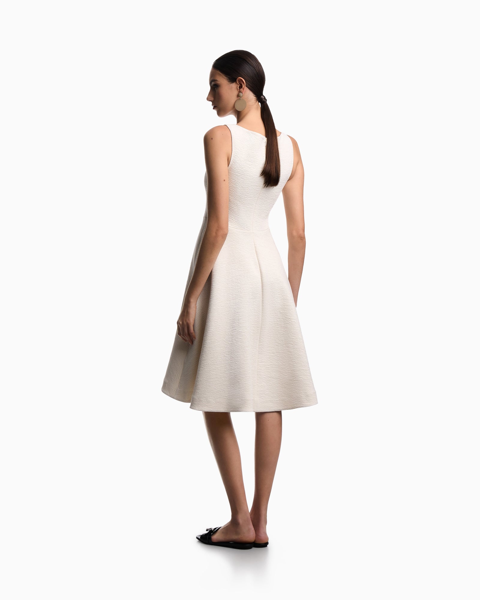 Emporio Armani Embossed jersey full-skirted dress