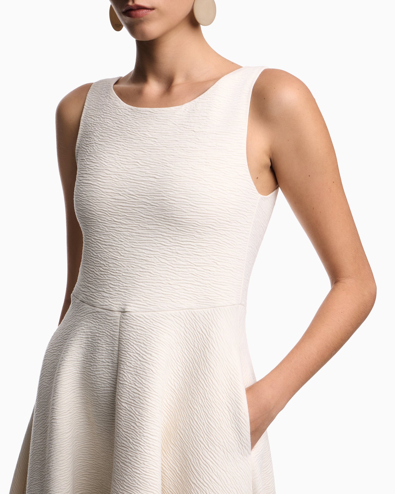 Emporio Armani Embossed jersey full-skirted dress