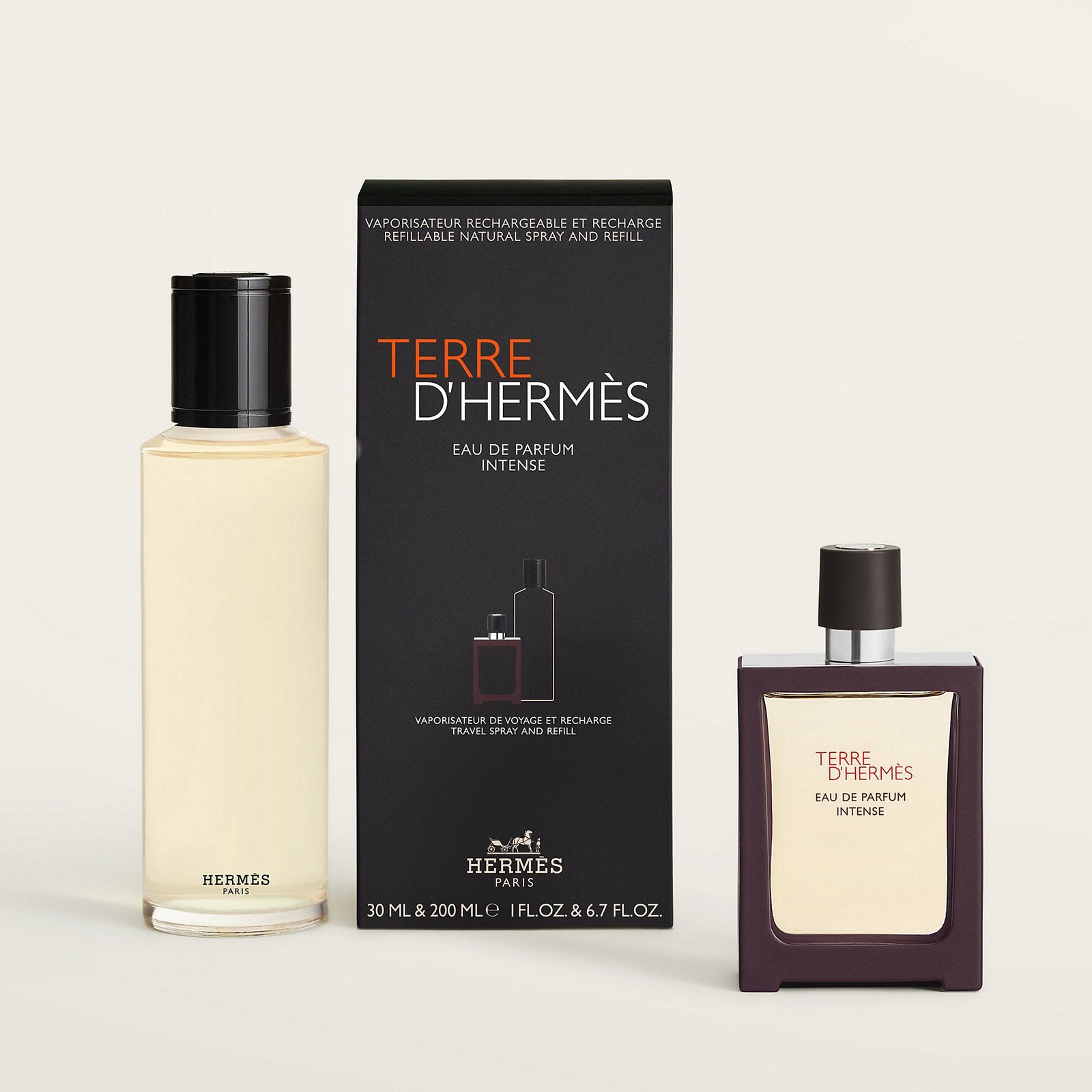 Hermes Terre D' Eau De Parfum Intense Travel Spray And Refill