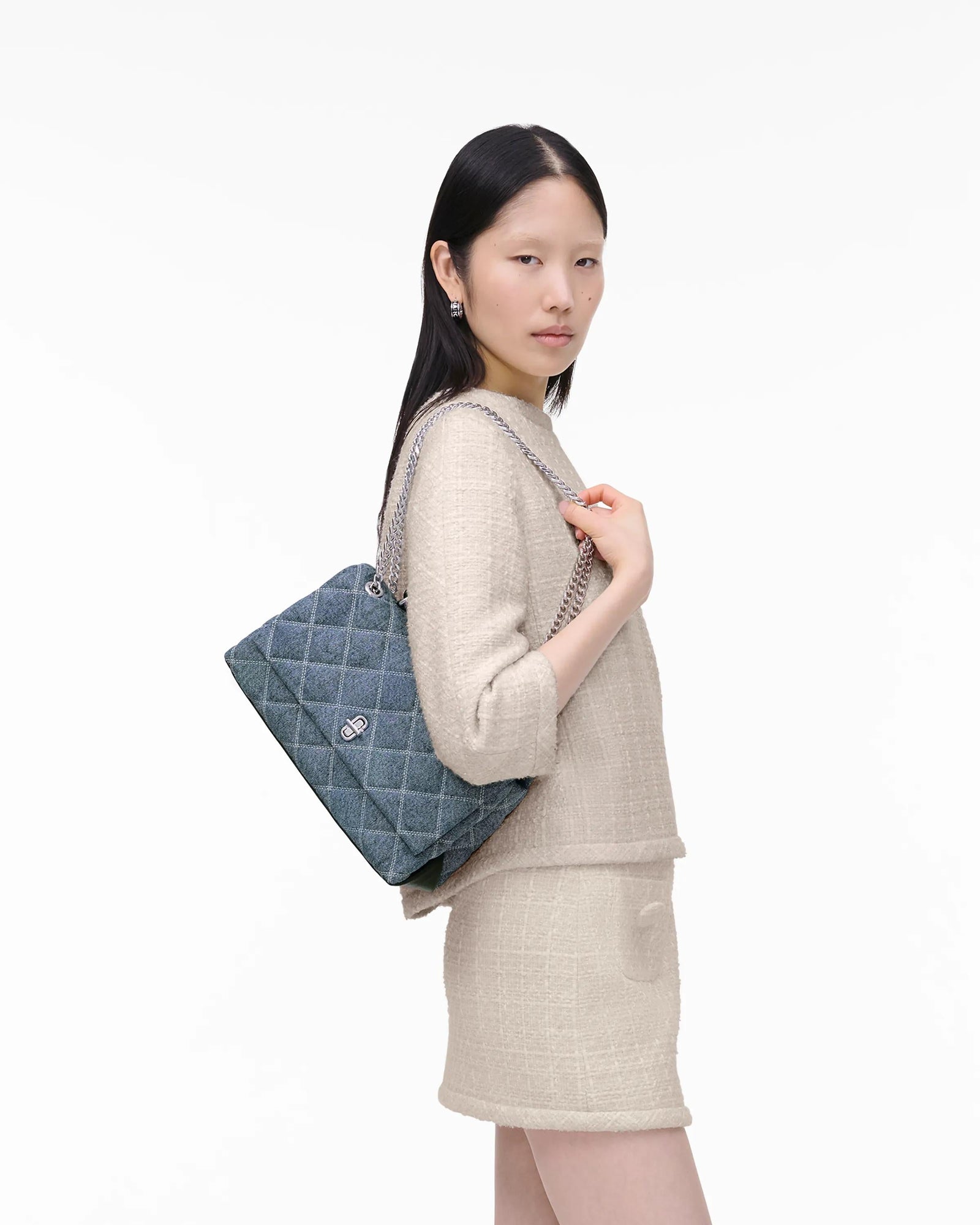 The Quilted Denim Dual Convertible Shoulder Bag