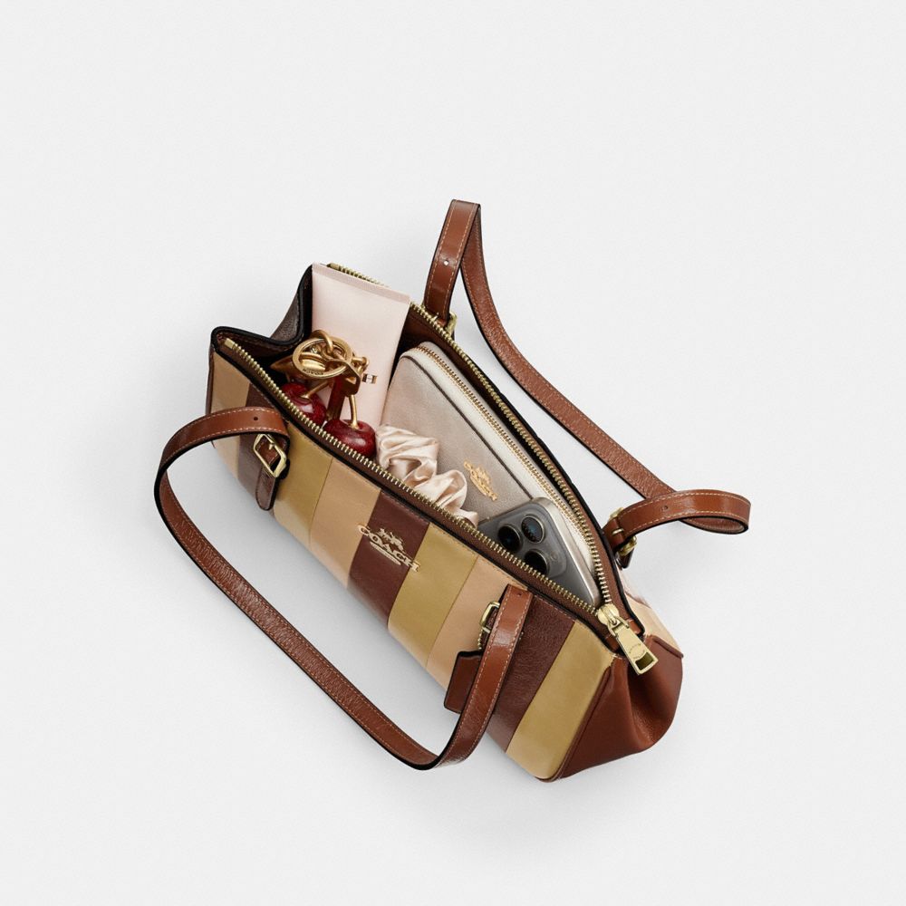 Asher Shoulder Bag With Striped Patchwork
