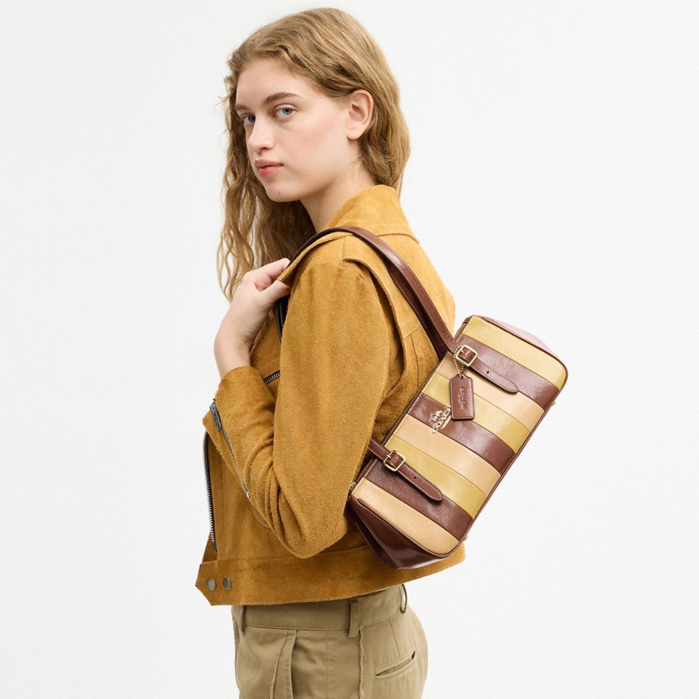 Asher Shoulder Bag With Striped Patchwork