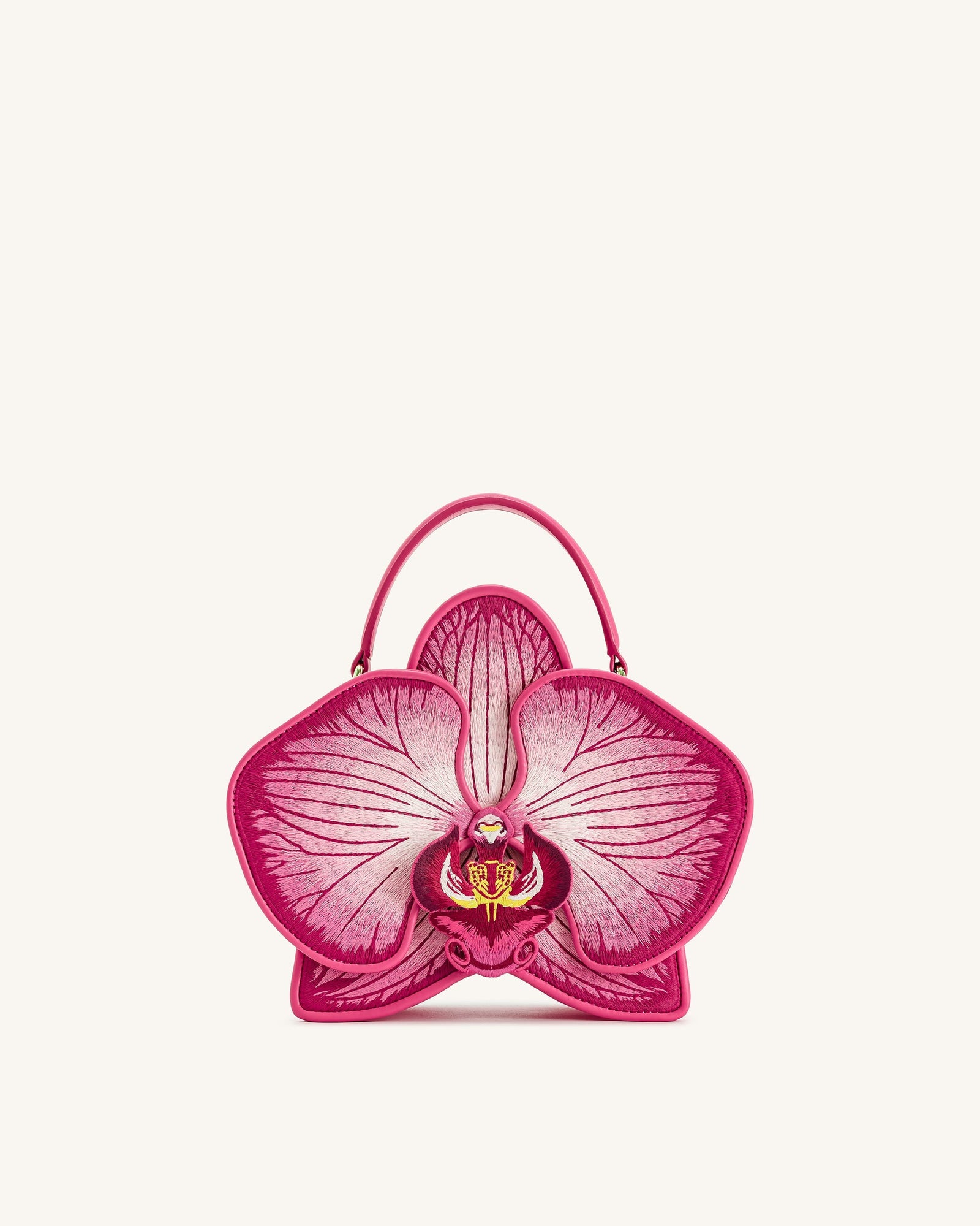 Flora Orchid Shaped Top Handle Bag - Light Green