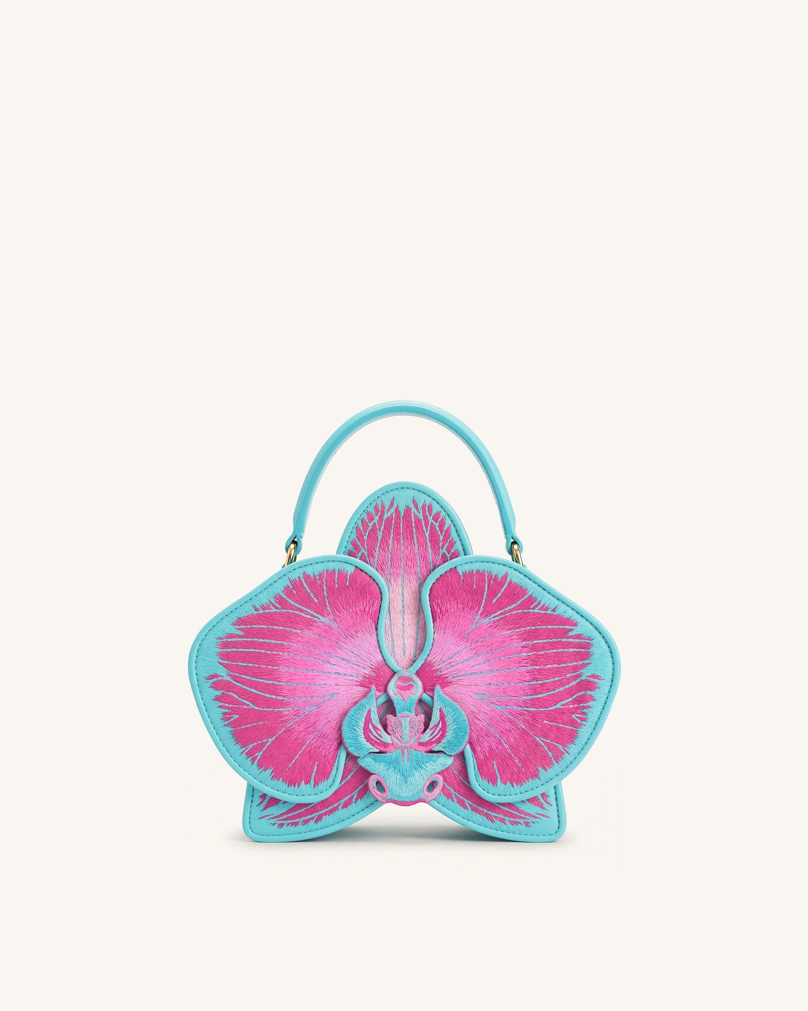 Flora Orchid Shaped Top Handle Bag - Light Green