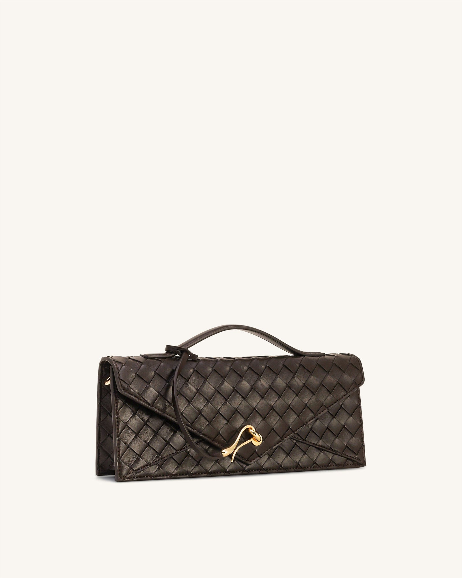 Celeste Woven Textured Envelope Top Handle Bag - Yellow