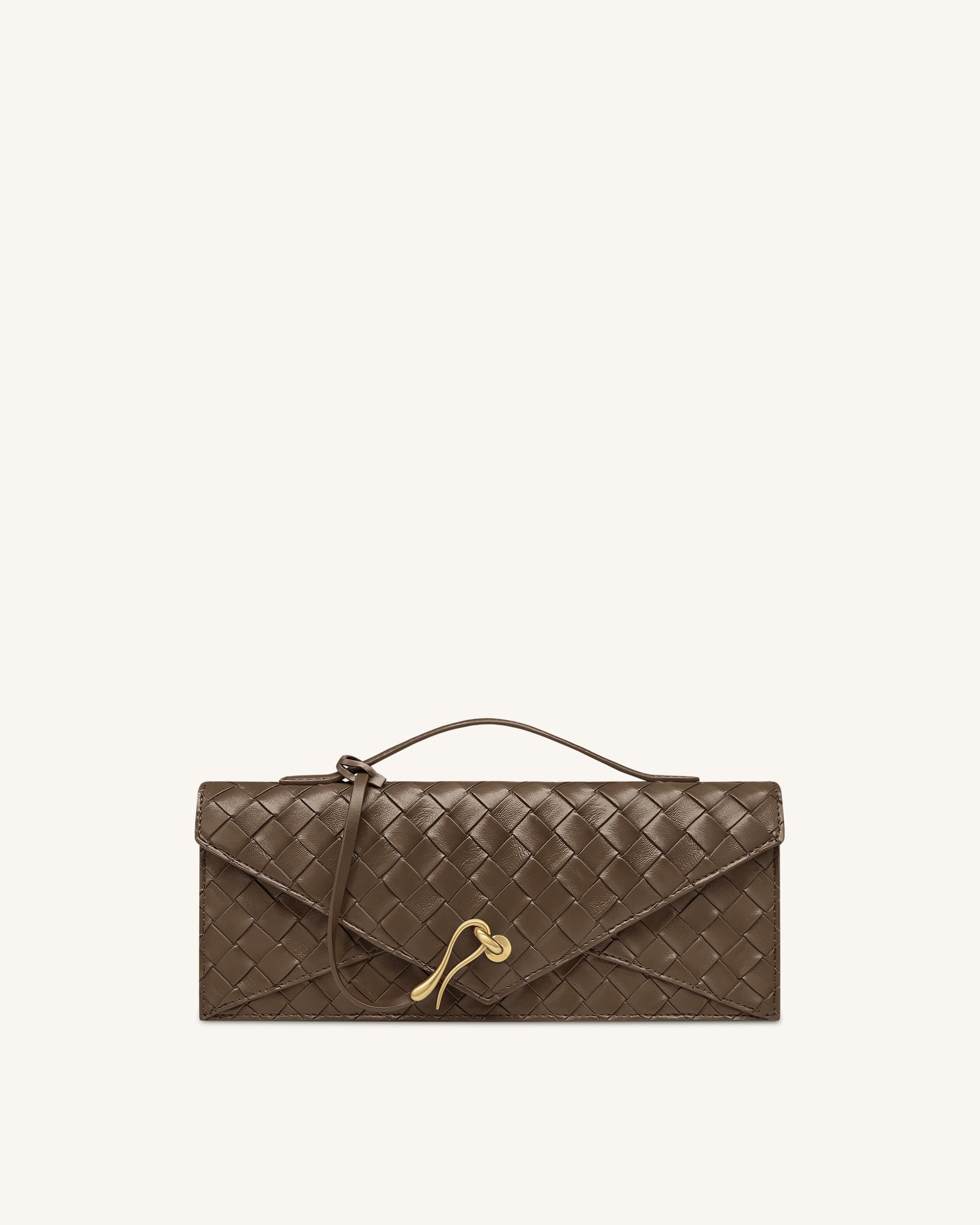 Celeste Woven Textured Envelope Top Handle Bag - Yellow