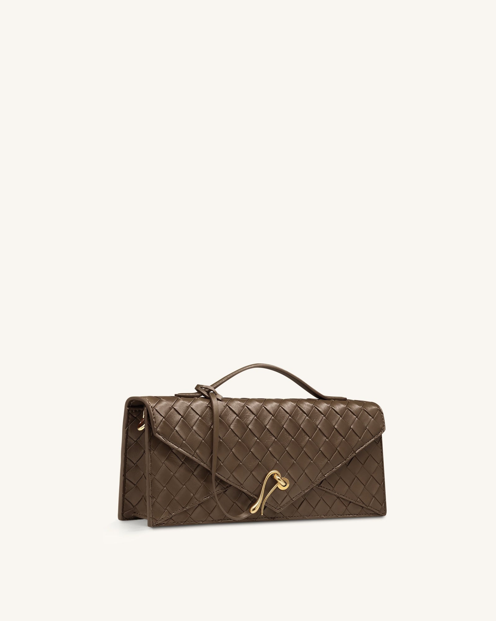 Celeste Woven Textured Envelope Top Handle Bag - Yellow