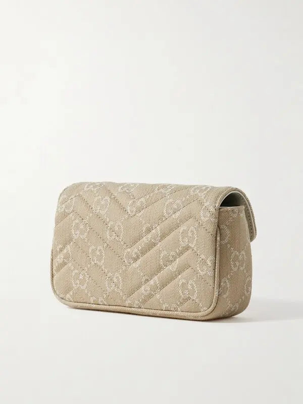 GG Marmont 2.0 Matelassé Canvas-Jacquard Shoulder Bag