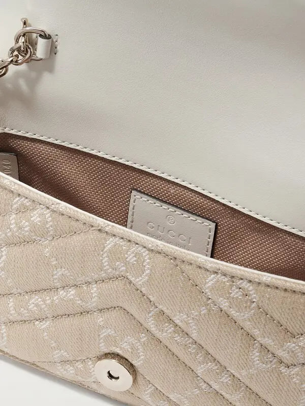 GG Marmont 2.0 Matelassé Canvas-Jacquard Shoulder Bag