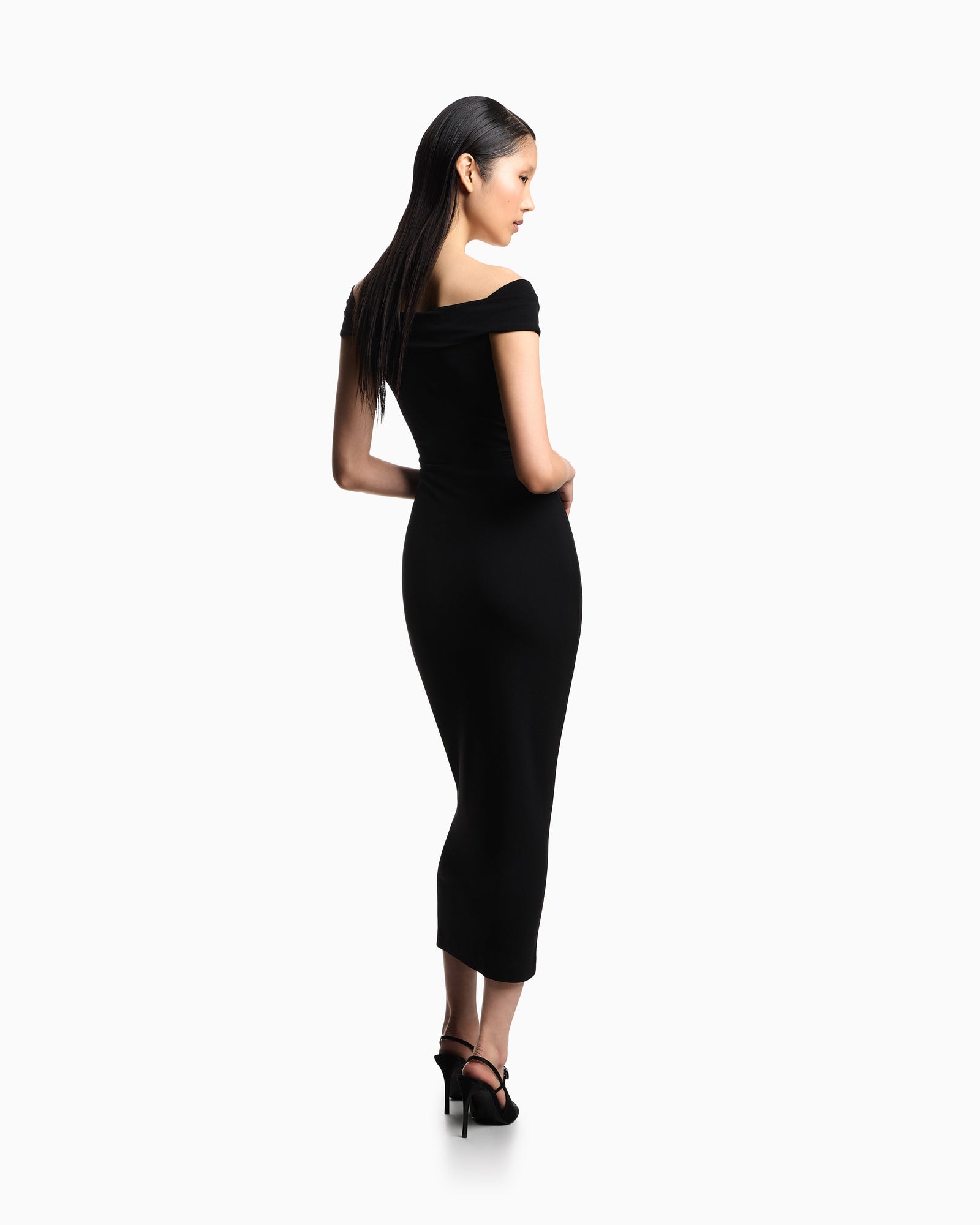 Emporio Armani Interlock dress with crossover neckline