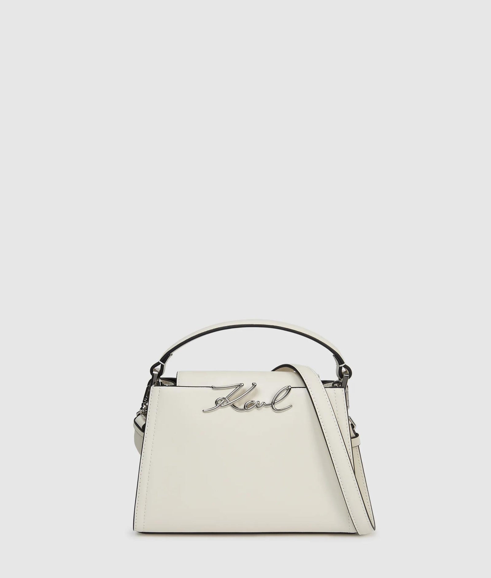 KarlLagerfeld Ksignature Mini Top Handle Bag Off White