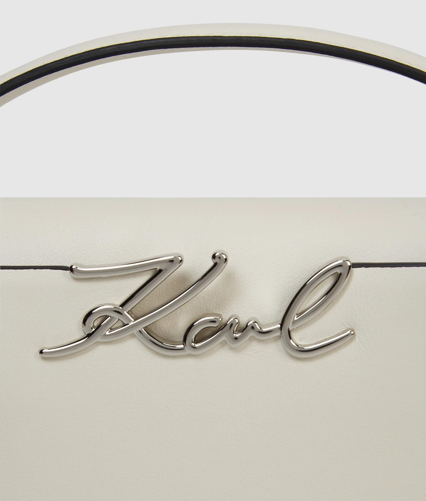 KarlLagerfeld Ksignature Mini Top Handle Bag Off White
