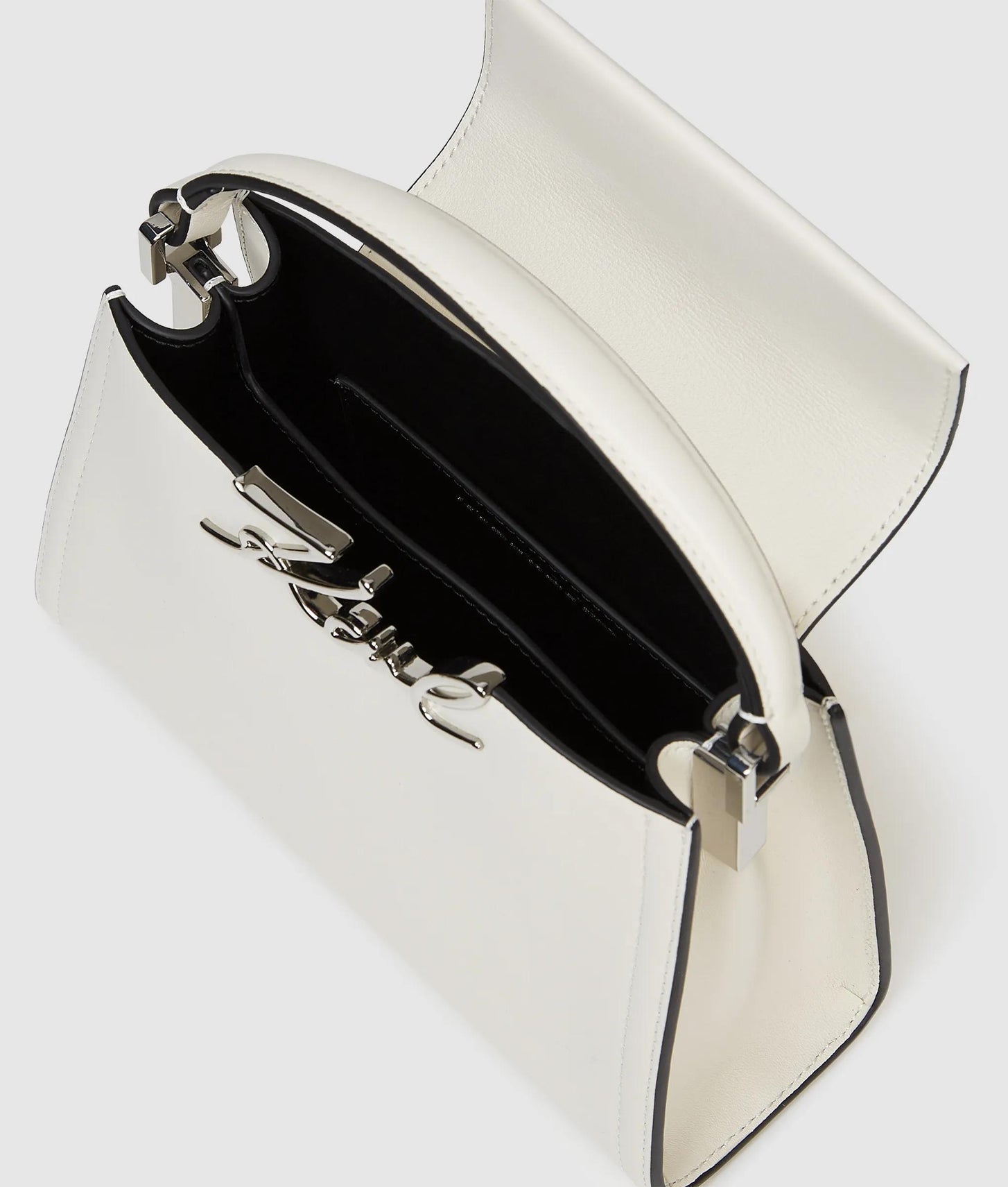 KarlLagerfeld Ksignature Mini Top Handle Bag Off White