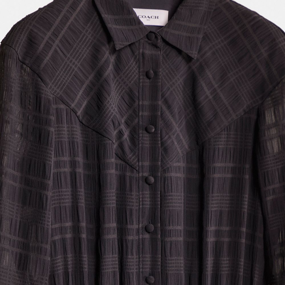 Restored Plaid Pleated Shirt Dress