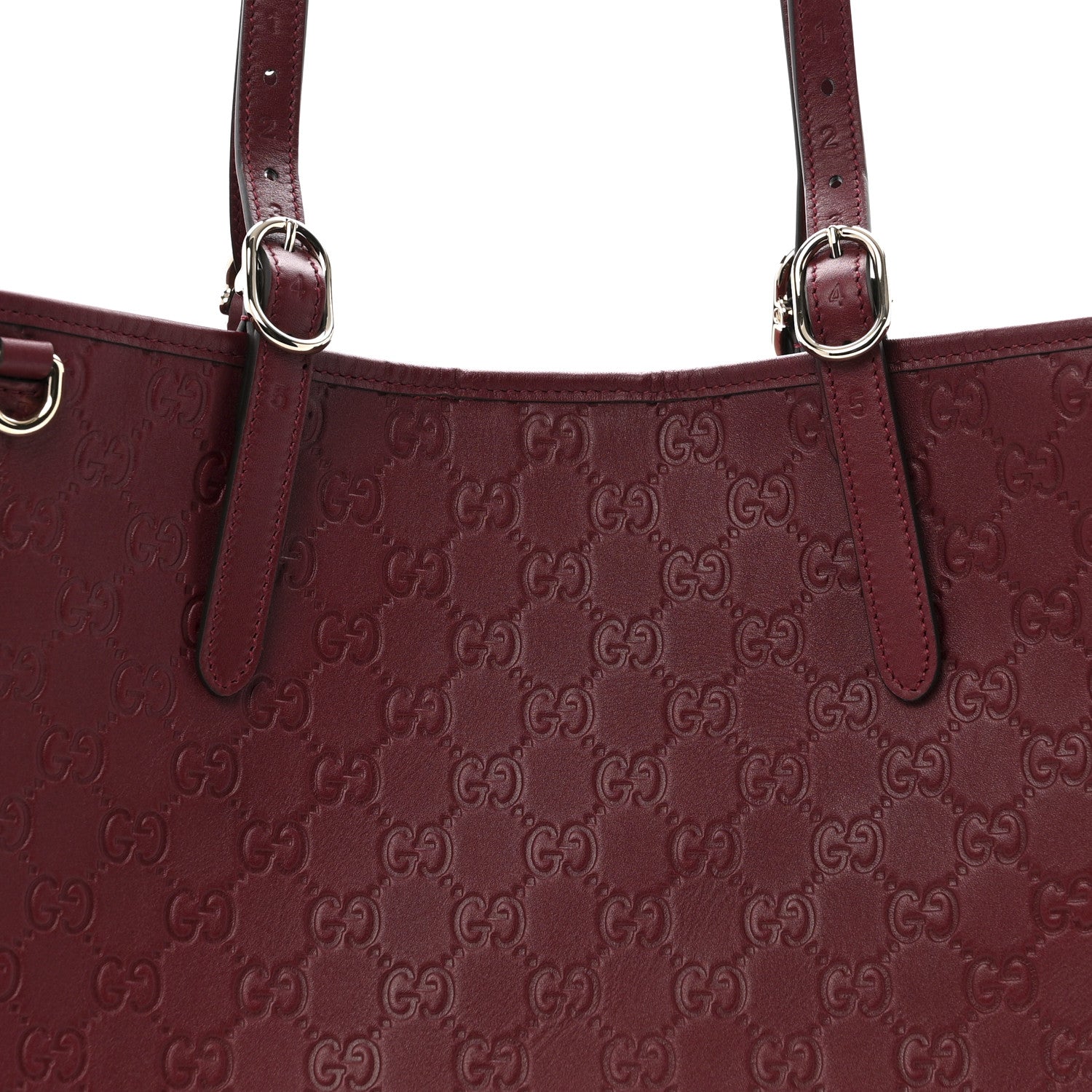GG Calfskin Embossed Calfskin Large Tote Bag Rose Ancora