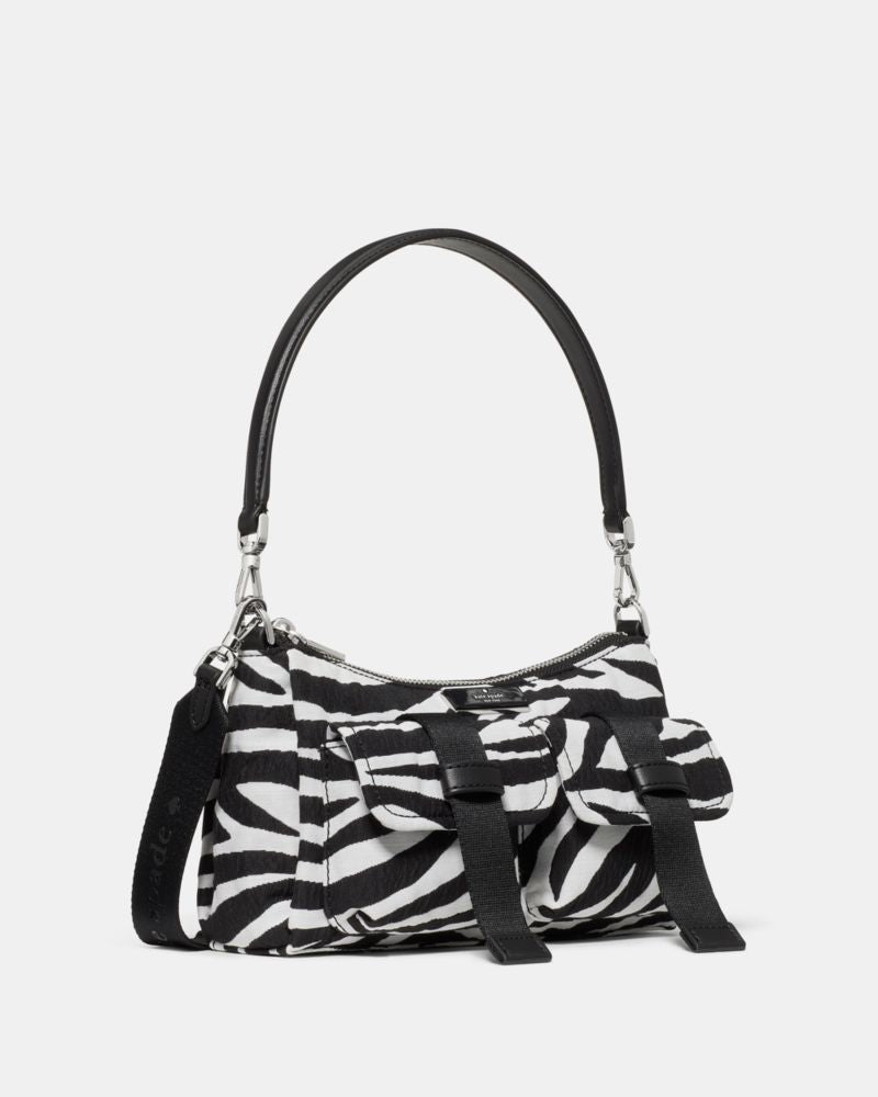 KateSpade Carter Zebra Cargo Crossbody Bag Black Multi