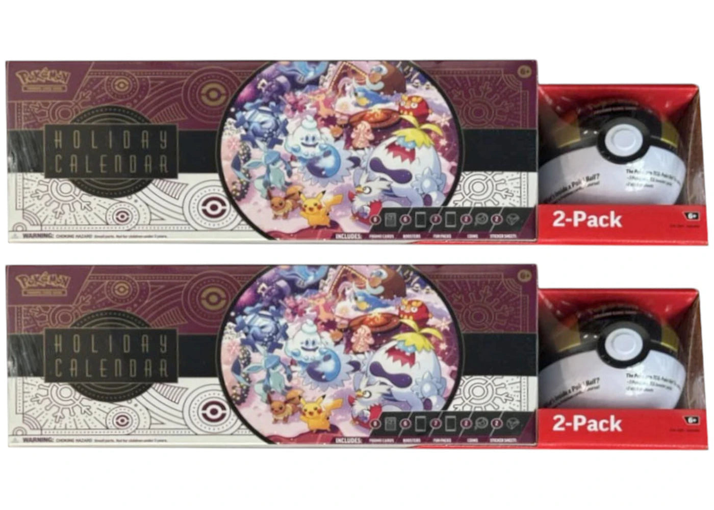 2025 Pokemon Scarlet & Violet Holiday Calendar + Pokeball Costco Bundle Pokeball Color May Vary 2X Lot