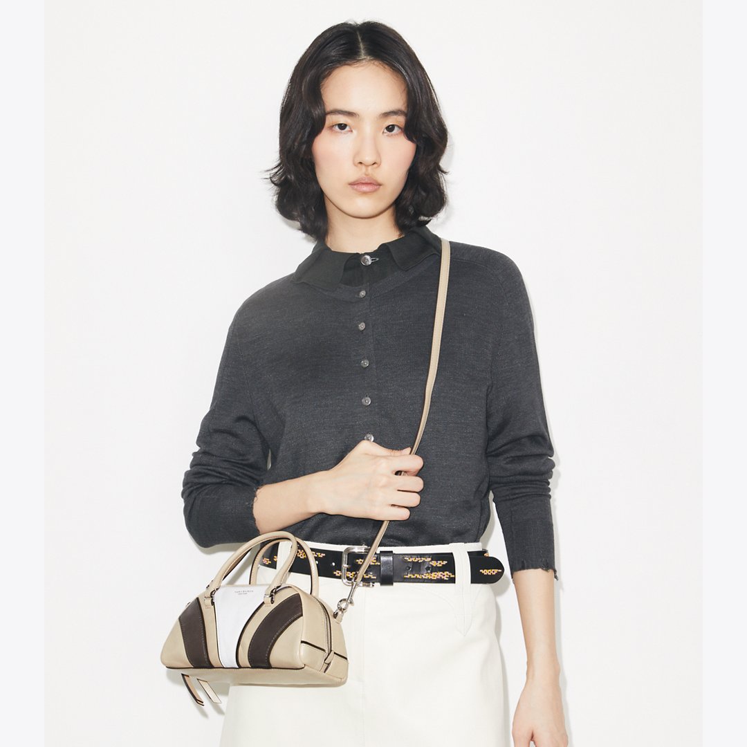 Tory Burch Small Moto Quilt Bowler Multi