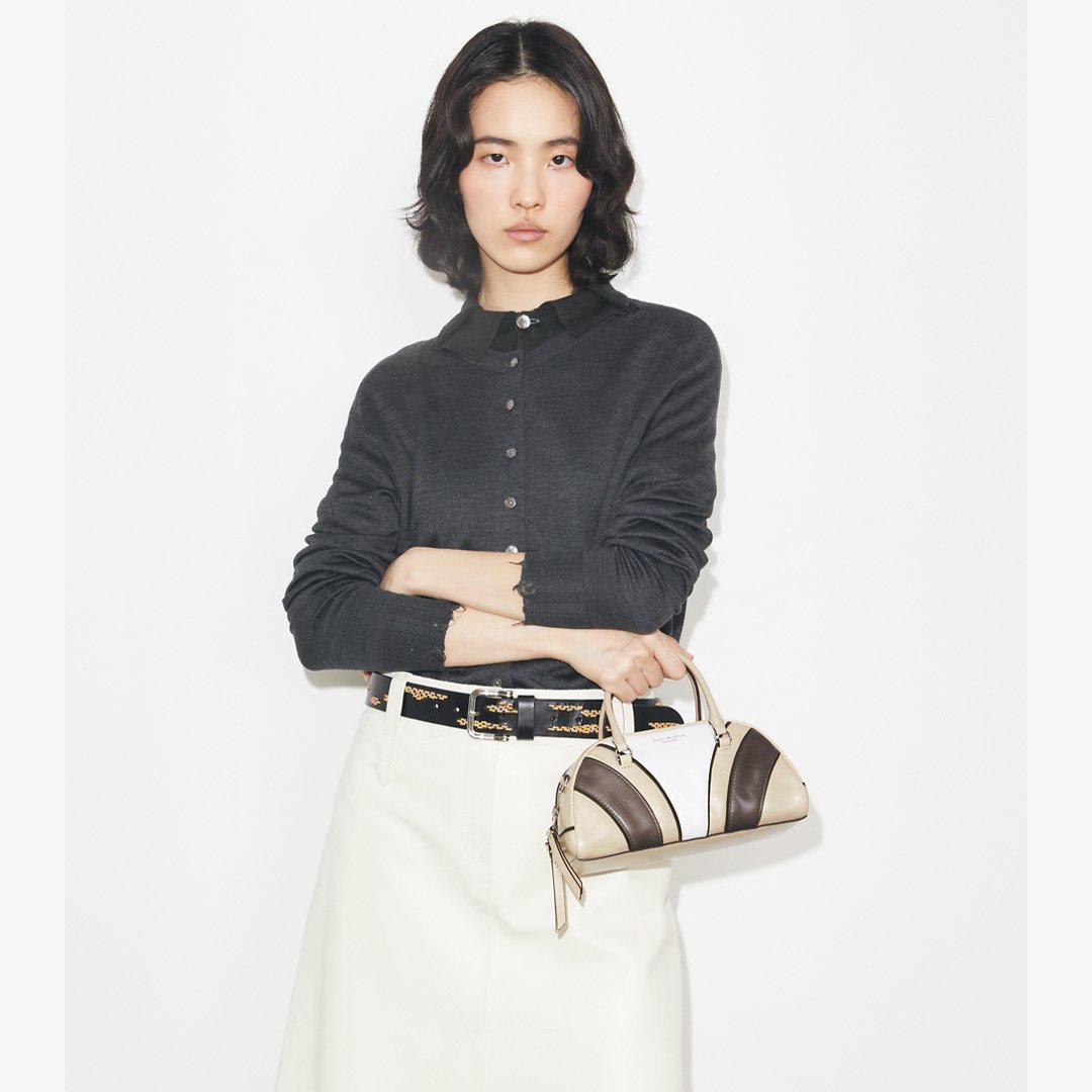 Tory Burch Small Moto Quilt Bowler Multi