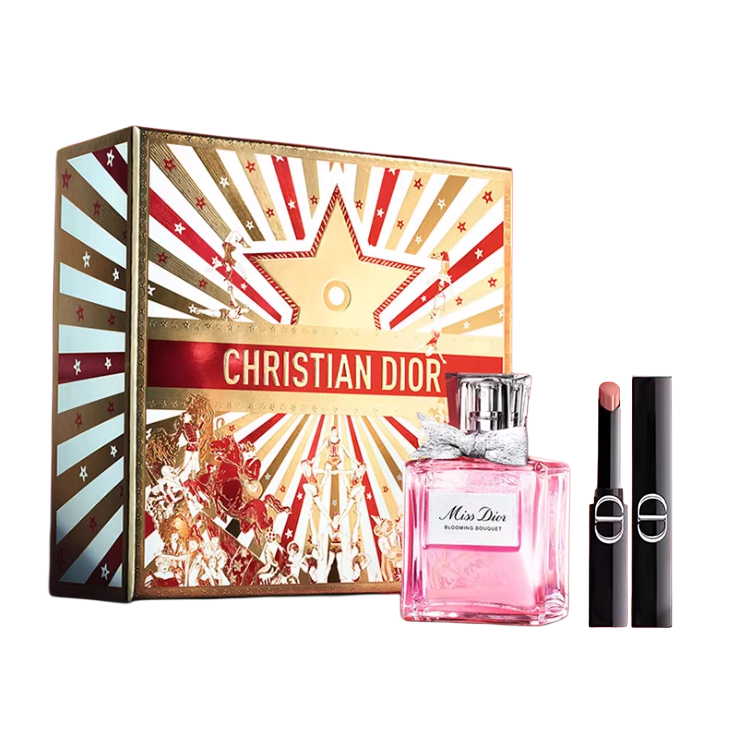 Dior Vivid Blue Gold Dazzling Lipstick Flower Elegance Perfume Set 26 New Year Limited Edition Eau De Toilette