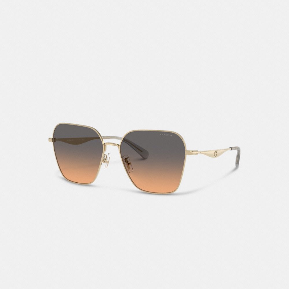 C Hardware Metal Oversized Square Sunglasses