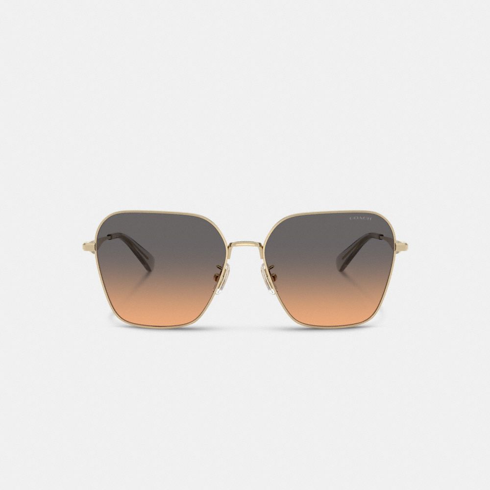 C Hardware Metal Oversized Square Sunglasses