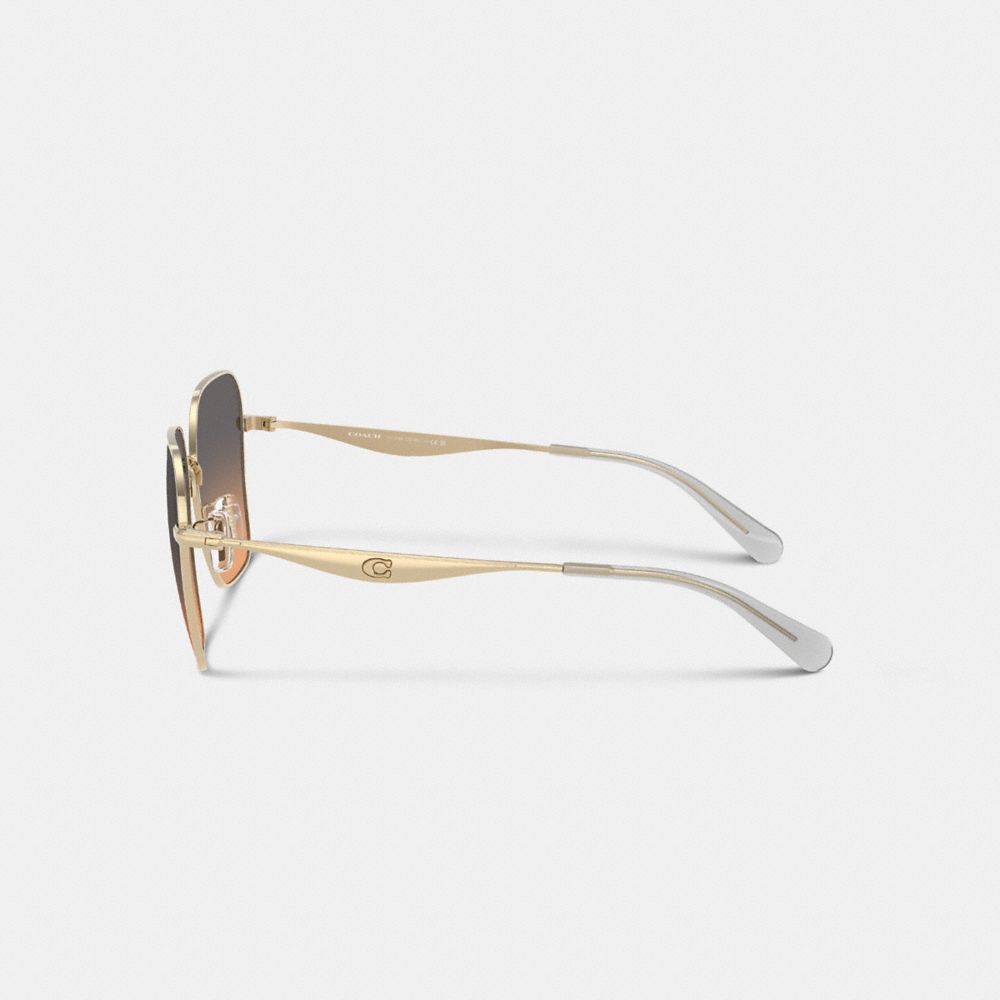 C Hardware Metal Oversized Square Sunglasses