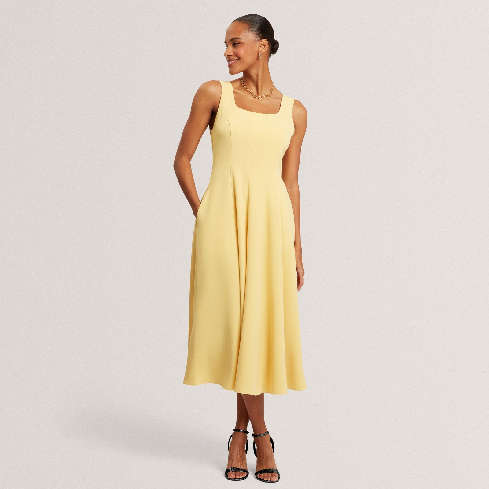 Ted Baker Panelled Scoop Neck Sleeveless Midi Dress