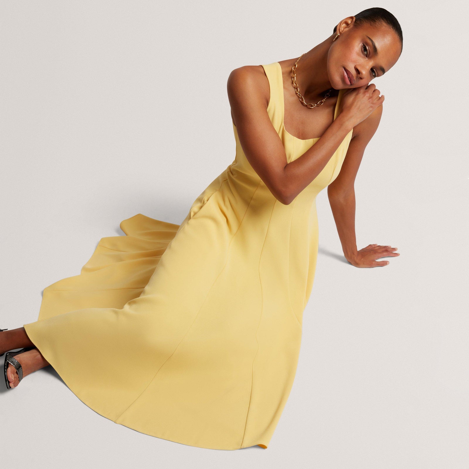 Ted Baker Panelled Scoop Neck Sleeveless Midi Dress