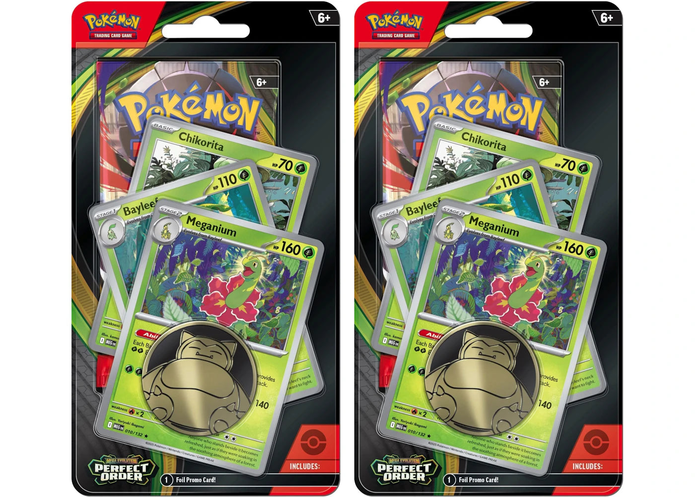 2026 Pokemon Mega Evolution Perfect Order Meganium Bayleed Chikorita Premium Checklane Pack 2X Lot