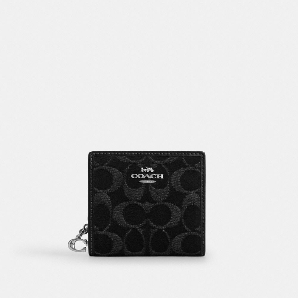 Snap Wallet In Signature Denim