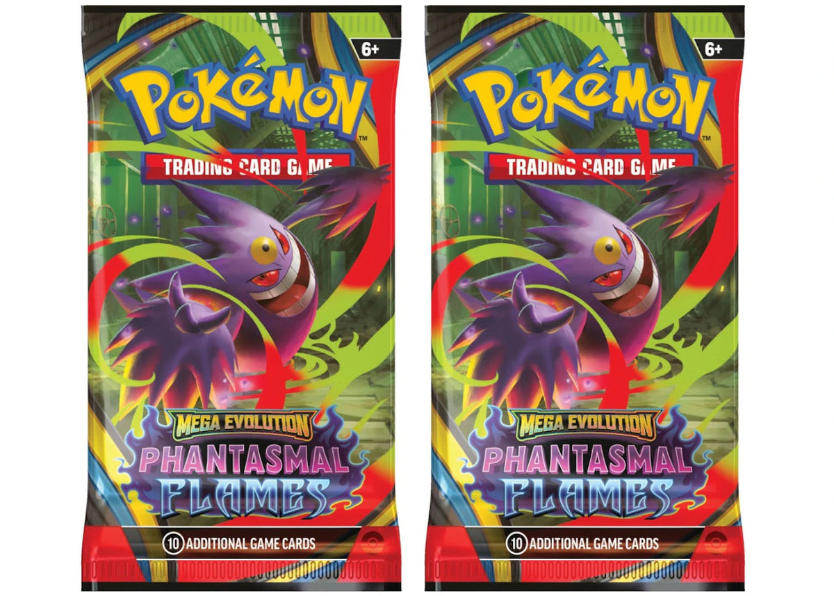 2025 Pokemon Mega Evolution Phantasmal Flames Mega Gengar Booster Pack 2X Lot