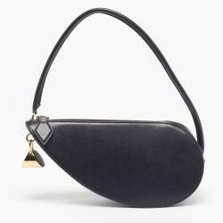 Alaia Le Demi-Coeur Black Leather Shoulder Bag