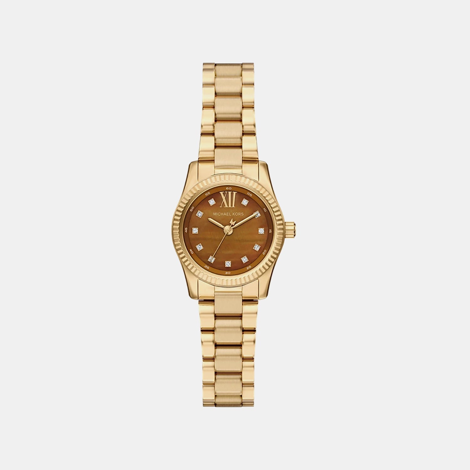 Michael Kors Lexington Women Quartz Brown Dial Analog Stainless Steel Watch Mk7578