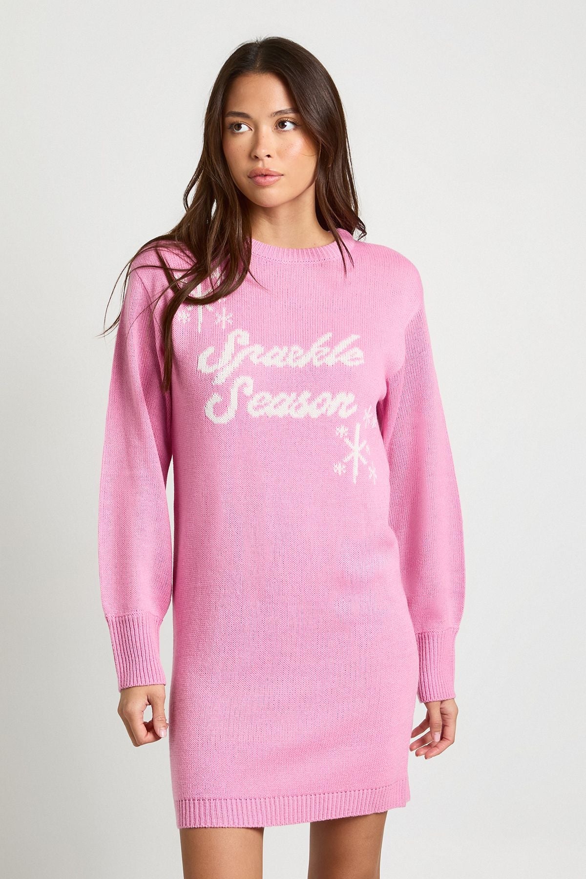 Sparkle Season Christmas Jumper Mini Dress