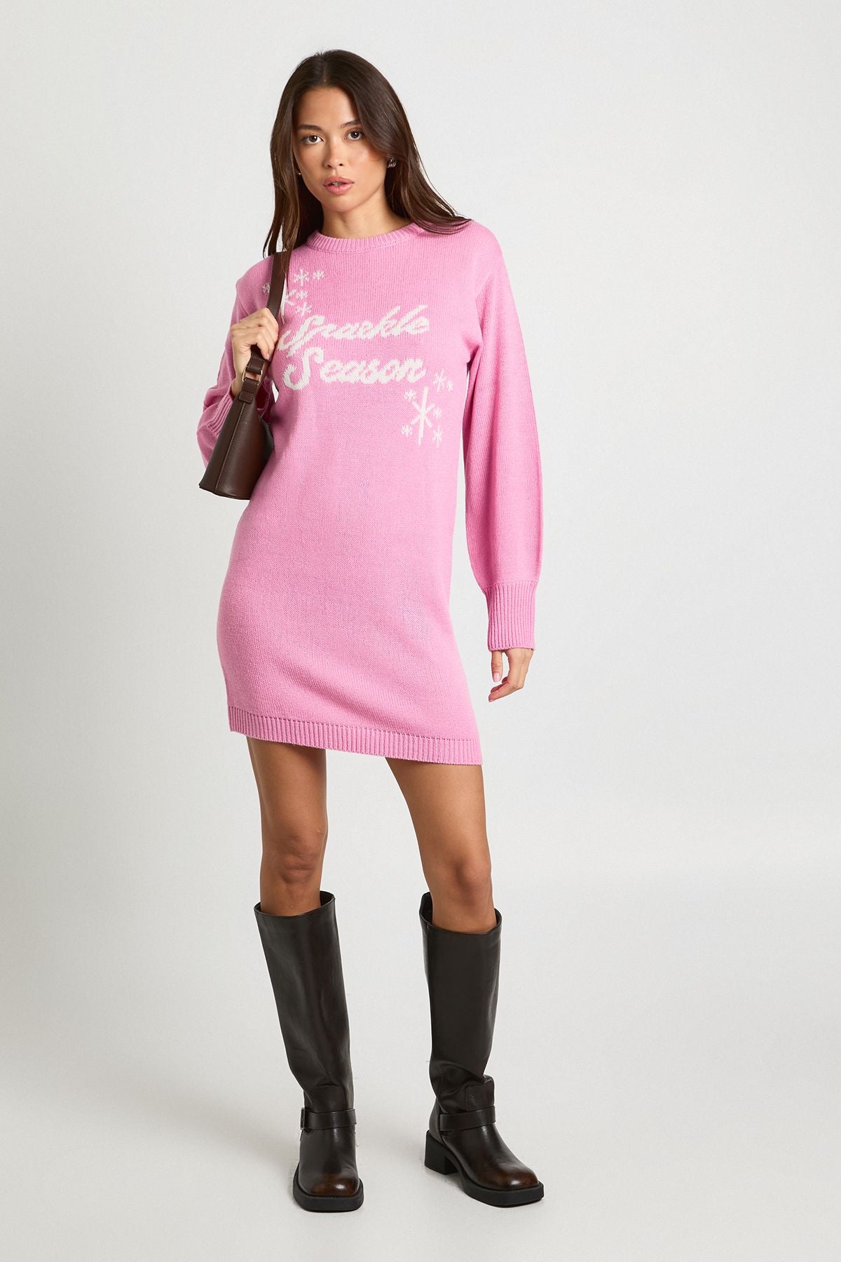 Sparkle Season Christmas Jumper Mini Dress